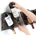 Rustic Wood And Metal Wine Rack Set For 4 Bottle Storage