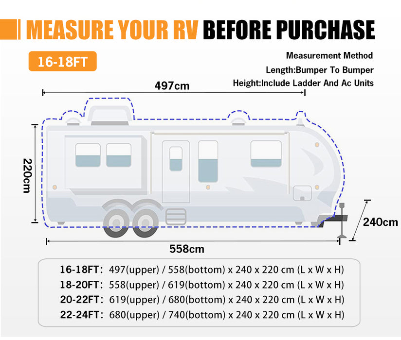 16-18Ft Caravan Cover Campervan 4 Layer Heavy Duty Uv Carry Bag Covers