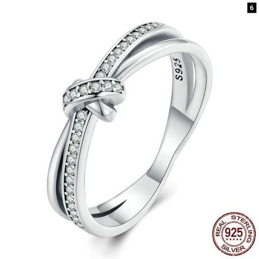 S925 Sterling Silver Double Layer Knot Finger Ring