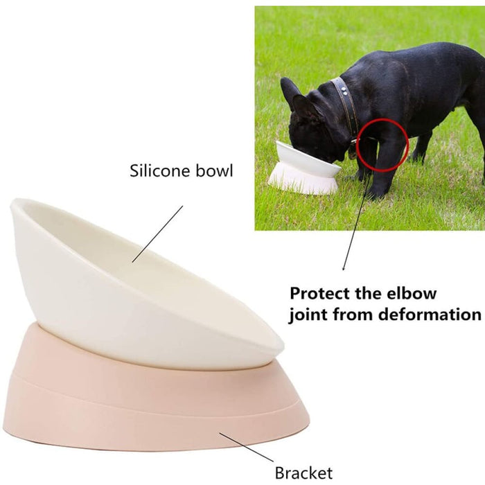 Safe Adjustable Tilted Dog Feeder Bowl With Stand