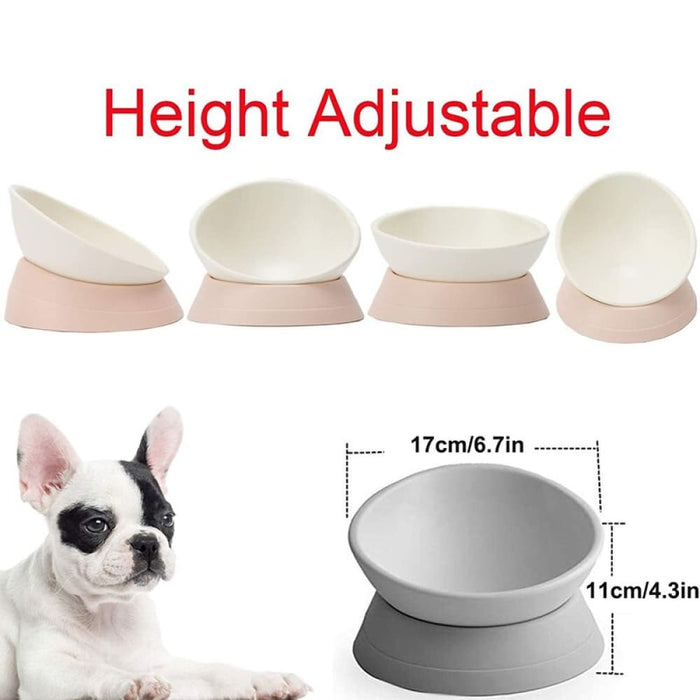 Safe Adjustable Tilted Dog Feeder Bowl With Stand