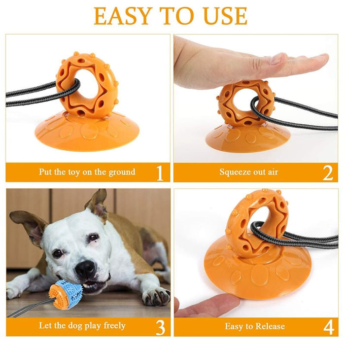 Safe Tug of War Teeth Cleaning Suction Cup Dog Toy
