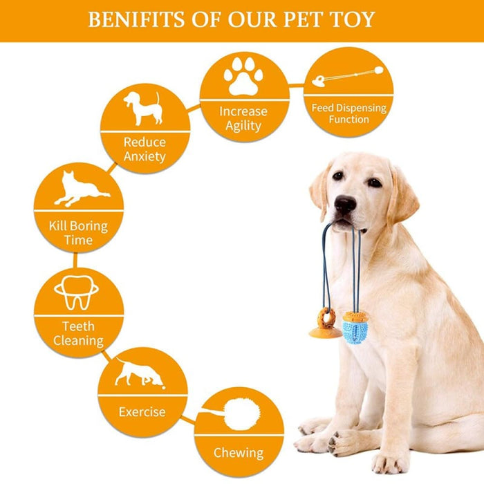 Safe Tug of War Teeth Cleaning Suction Cup Dog Toy