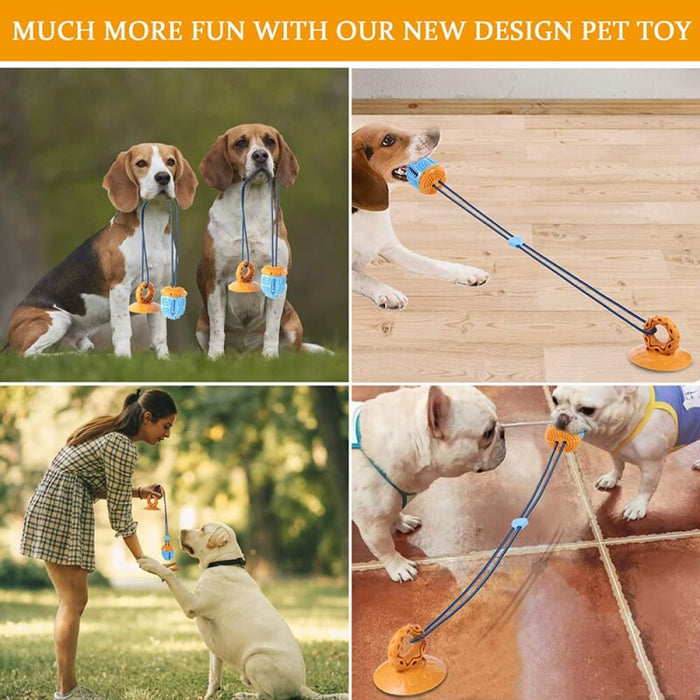 Safe Tug of War Teeth Cleaning Suction Cup Dog Toy