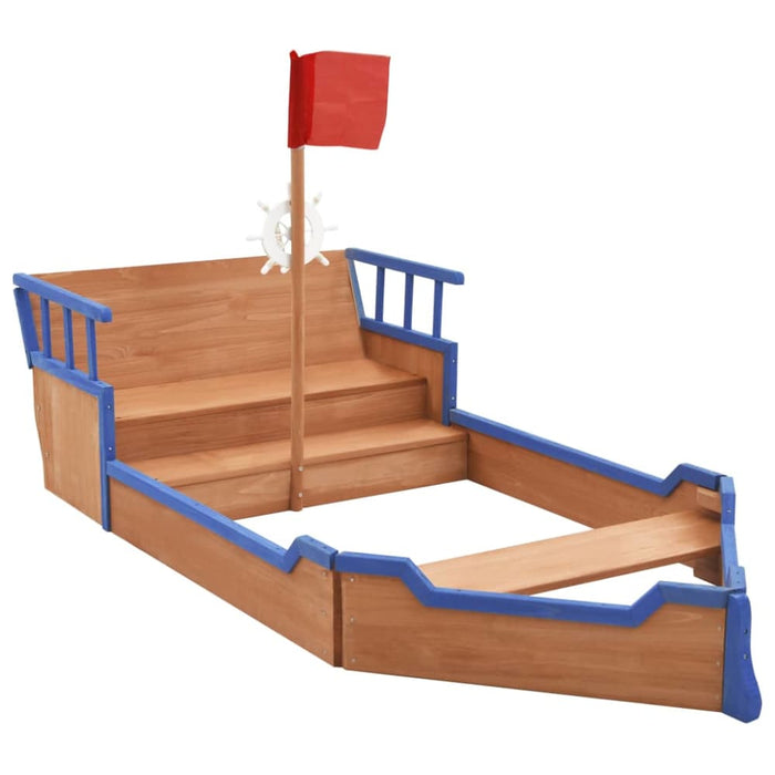 Sandbox Pirate Ship Firwood 190x94.5x101 Cm Kxoio