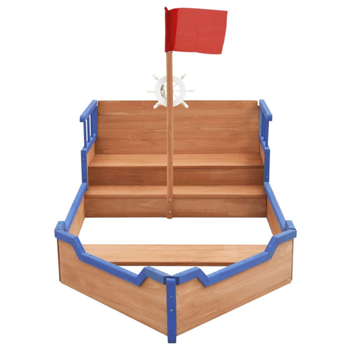 Sandbox Pirate Ship Firwood 190x94.5x101 Cm Kxoio