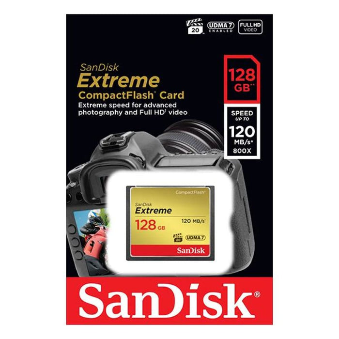 Sandisk 128gb Extreme Compactflash Card With Write 85mb s