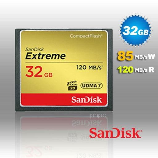 Sandisk 32gb Extreme Compactflash Card With Write 85mb s