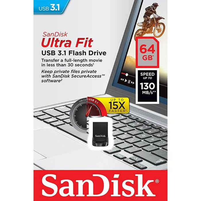 Sandisk 64gb Cz430 Ultra Fit Usb 3.1 (sdcz430 - 064g)