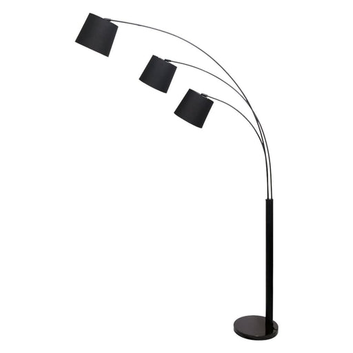 Sarantino 3 - light Arc Floor Lamp Adjustable Black Taper