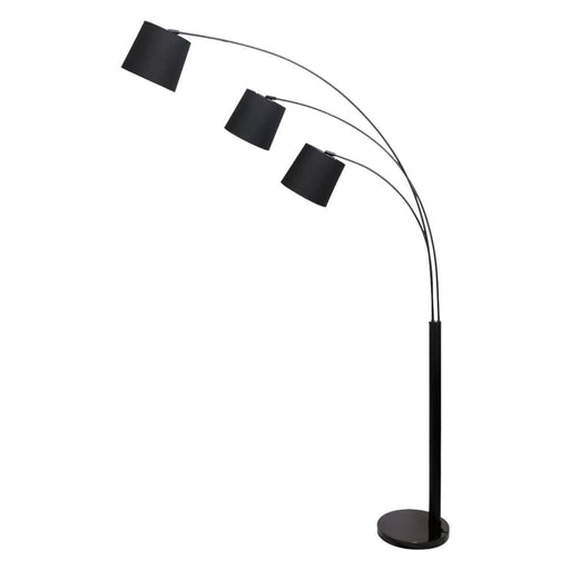 Sarantino 3-light Arc Floor Lamp Adjustable Black Taper