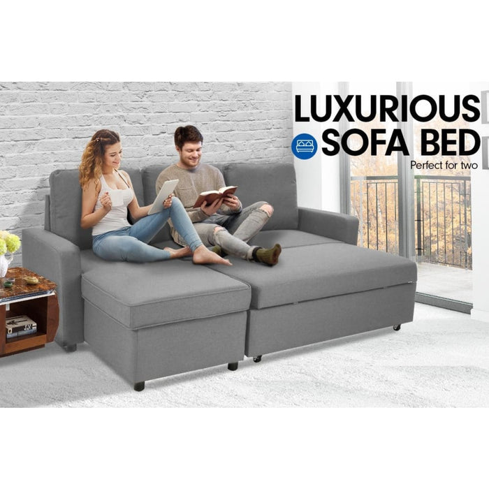 Sarantino 3 - seater Corner Sofa Bed Lounge Storage Chaise