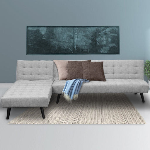 Sarantino 3 - seater Corner Wood Sofa Bed Lounge Chaise