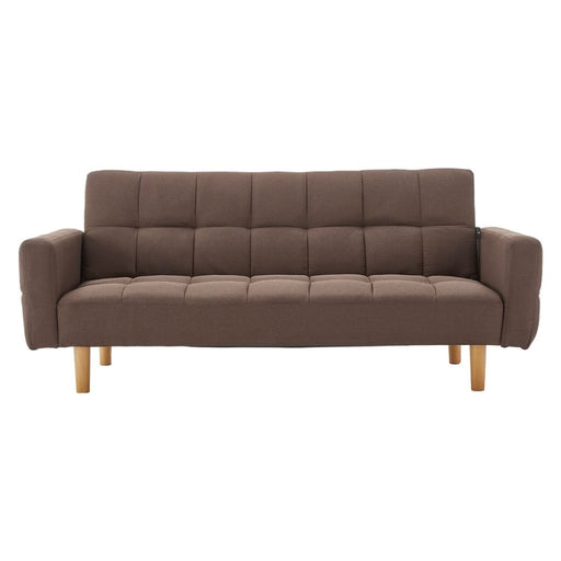 Sarantino 3-seater Fabric Sofa Bed Futon - Brown