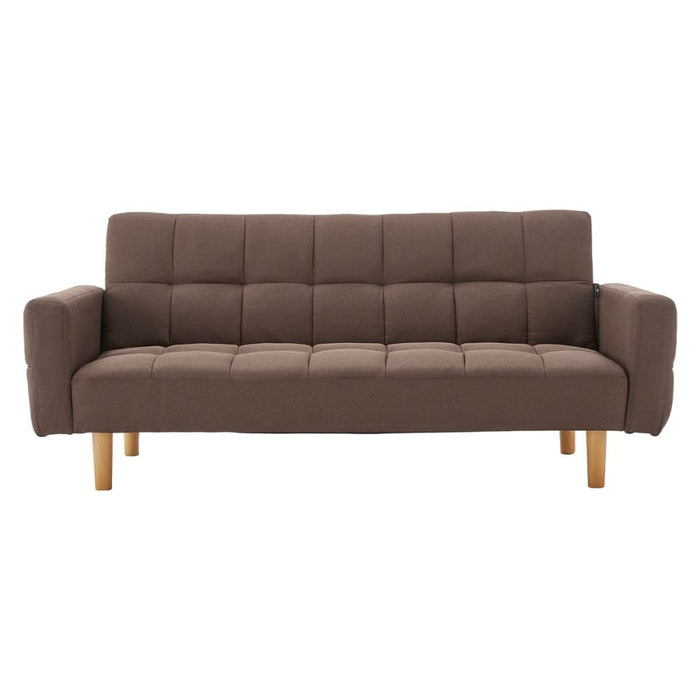 Sarantino 3-seater Fabric Sofa Bed Futon - Brown