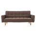 Sarantino 3-seater Fabric Sofa Bed Futon - Brown