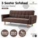 Sarantino 3-seater Fabric Sofa Bed Futon - Brown