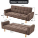 Sarantino 3-seater Fabric Sofa Bed Futon - Brown