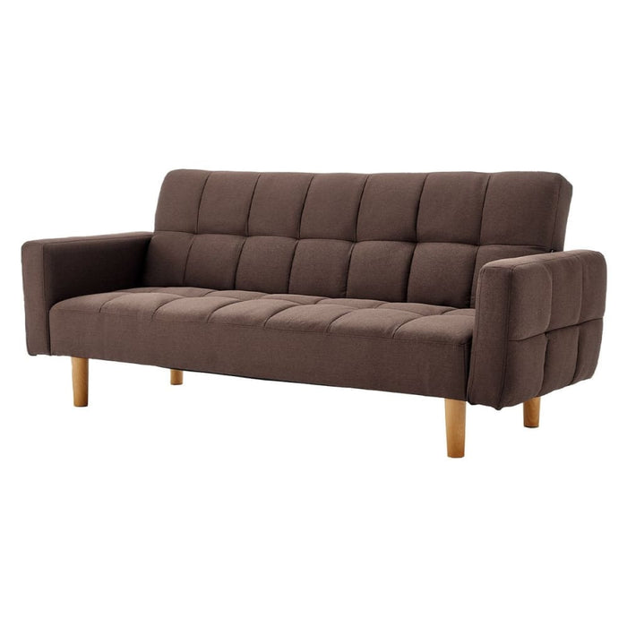 Sarantino 3 - seater Fabric Sofa Bed Futon - Brown