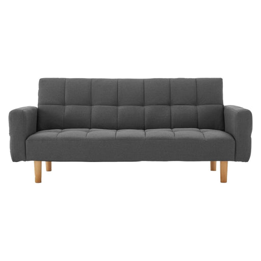 Sarantino 3 - seater Fabric Sofa Bed Futon - Dark Grey