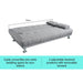 Sarantino 3 Seater Linen Sofa Bed Couch Lounge Futon