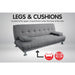 Sarantino 3 Seater Linen Sofa Bed Couch Lounge Futon