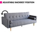 Sarantino 3 Seater Linen Sofa Bed Couch with Pillows - Dark