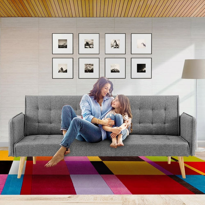 Sarantino 3 Seater Modular Linen Fabric Sofa Bed Couch