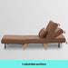 Sarantino Adjustable Chair Single Sofa Bed Faux Linen