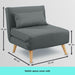 Sarantino Adjustable Chair Single Sofa Bed Faux Linen - Dark