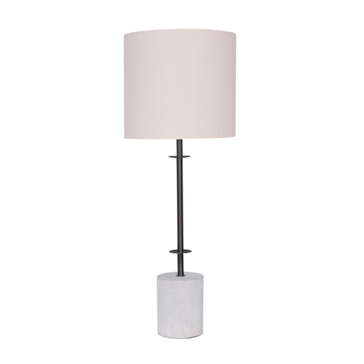 Sarantino Concrete & Metal Table Lamp with Off-white Linen