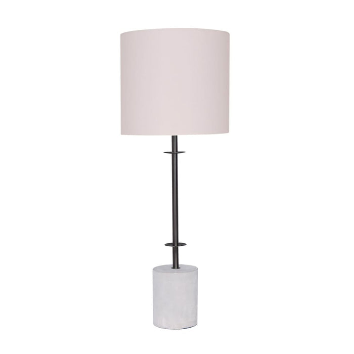 Sarantino Concrete & Metal Table Lamp with Off-white Linen