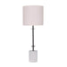 Sarantino Concrete & Metal Table Lamp with Off-white Linen