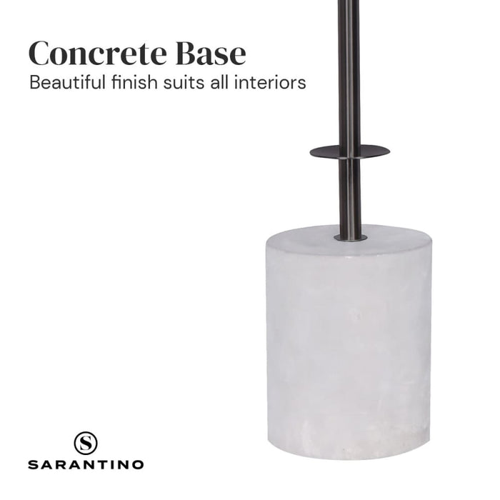 Sarantino Concrete & Metal Table Lamp with Off-white Linen
