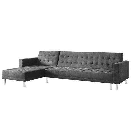 Sarantino Faux Velvet Corner Wooden Sofa Bed Couch