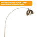 Sarantino Arc Floor Lamp Antique Brass Finish With Marble