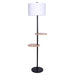 Sarantino Metal Floor Lamp Shade with Black Post in Round