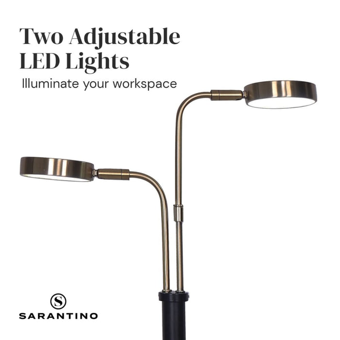 Sarantino Led Metal Table Lamp with 2 Lights Brushed Gold