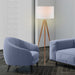 Sarantino Metal Tripod Floor Spot Lamp Shade Drum in Wooden