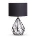 Sarantino Metal Wire Table Lamp in Black Finish with Drum