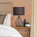 Sarantino Metal Wire Table Lamp in Black Finish with Drum