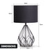 Sarantino Metal Wire Table Lamp in Black Finish with Drum