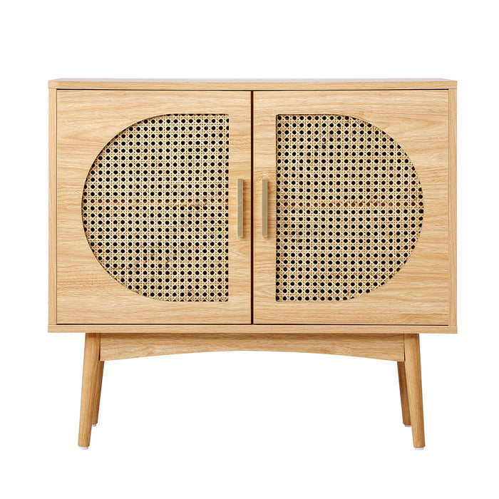 Sideboard Cabinet Buffet Rattan Furniture Cupboard Hallway Shelf Wood