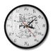 Science Art Physics Elements and Symbols Wall Clock Math