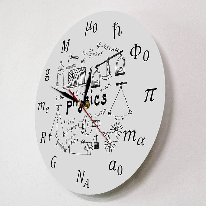 Science Art Physics Elements and Symbols Wall Clock Math