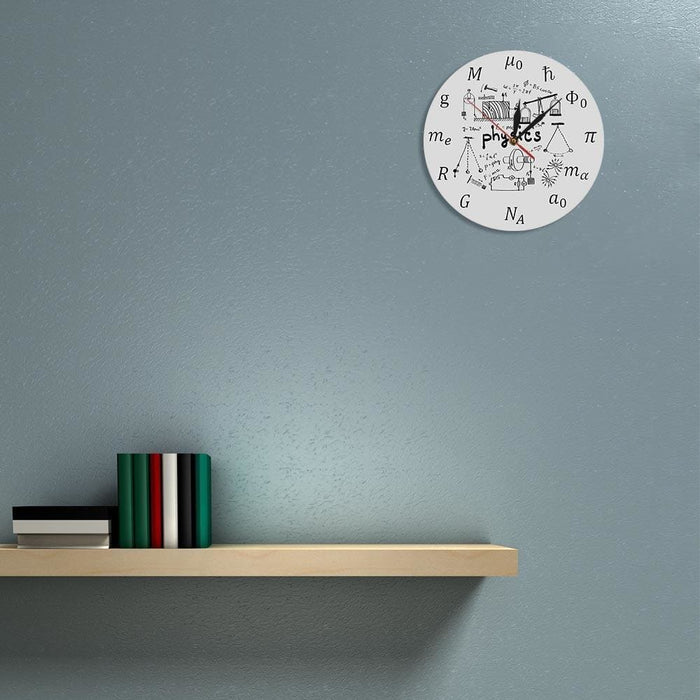 Science Art Physics Elements and Symbols Wall Clock Math