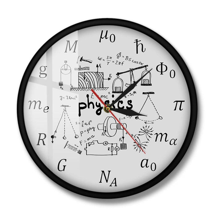 Science Art Physics Elements and Symbols Wall Clock Math