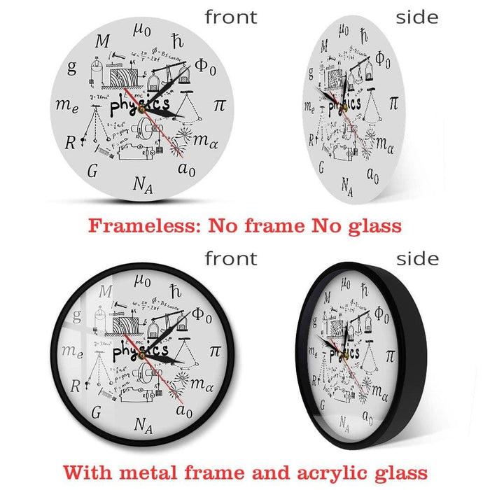 Science Art Physics Elements and Symbols Wall Clock Math