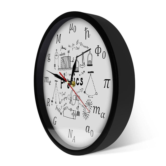 Science Art Physics Elements and Symbols Wall Clock Math