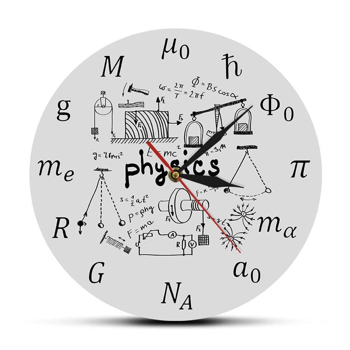 Science Art Physics Elements and Symbols Wall Clock Math